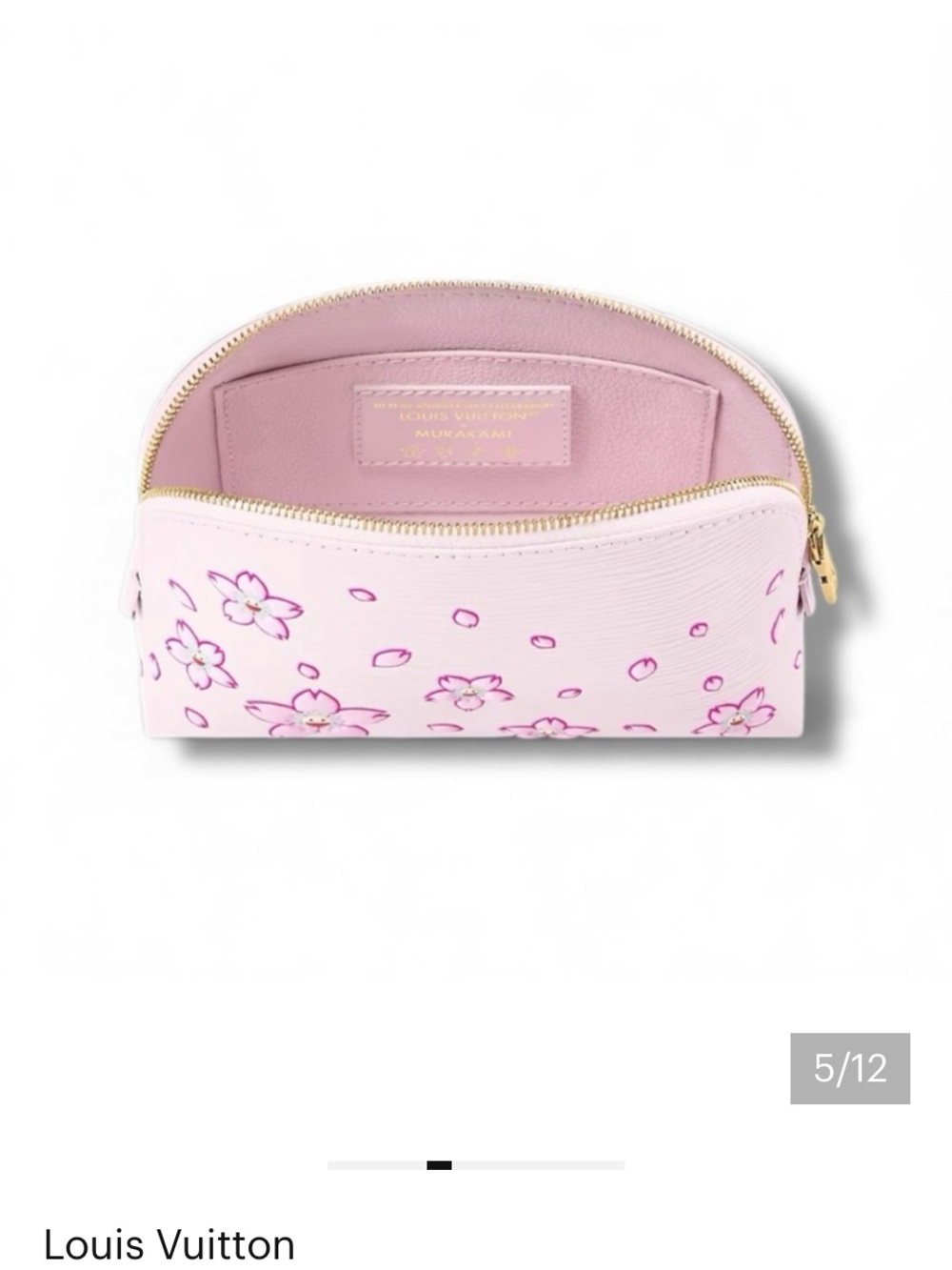 LV x MURAKAMI Epi-grained leather • Cosmetic Pouch Cherry Blossom• SACURA PINK - Picture 4 of 7